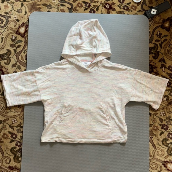 Athleta Other - Athleta Girl Oversized Hooded Pullover Rainbow Multi 3/4 Sleeve M 8-10